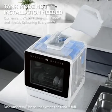 Hermitlux Portable Dishwasher 7 Programs No Hookup Needed
