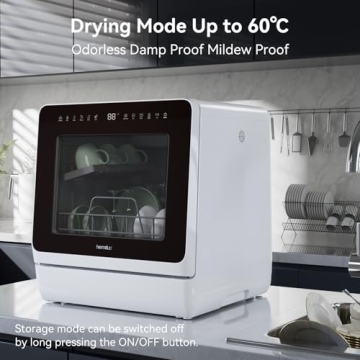 Hermitlux Portable Dishwasher 7 Programs No Hookup Needed