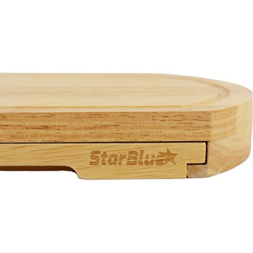 StarBlue Large Oak Cheese Board Set with Knives