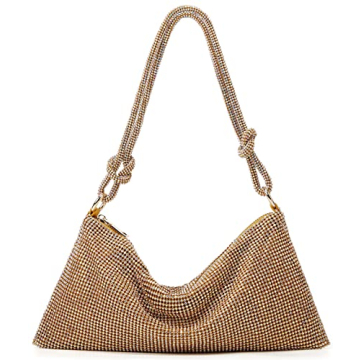 Rhinestone Hobo Bag Sparkly Evening Handbag for Women