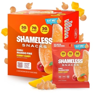 Shameless Snacks - 6 Pack Chili Mango Fire keto Gummies - Healthy Treats