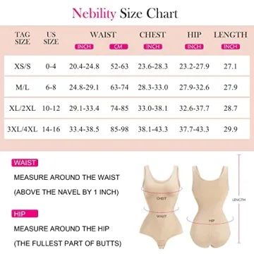 Nebility Women Waist Trainer Bodysuit for Slimming