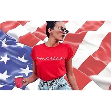 America Shirts for Women Cute Graphic Tee 4th of July T