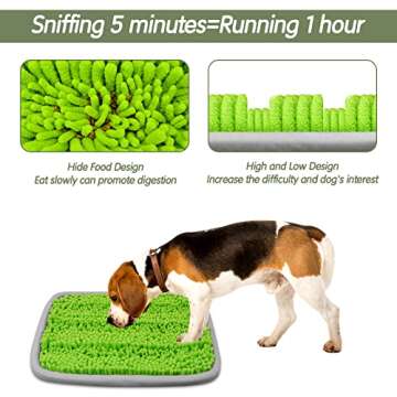 Bakumon Snuffle Mat for Dogs 21x16Inch Interactive Sniff Mats for Large Medium Small Breed Dog Pet,Snuffle Bowl Mat Nosework Training Foraging Pad Feed Game Stress Relief (Green)