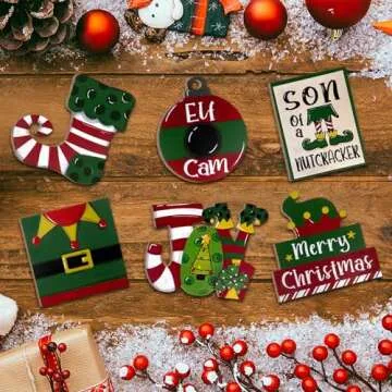 Guoofu Christmas Tiered Tray Decor with Elf Designs