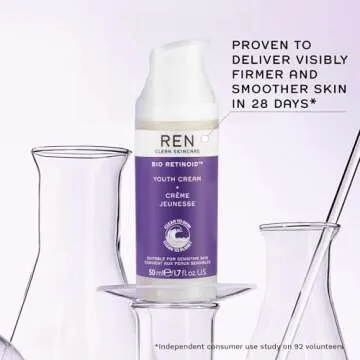 REN Clean Skincare - Bio Retinoid Youth Cream - Natural Retinol Alternative Firming Face Moisturizer for Sensitive Skin, Cruelty-Free & Vegan, 1.7 fl oz