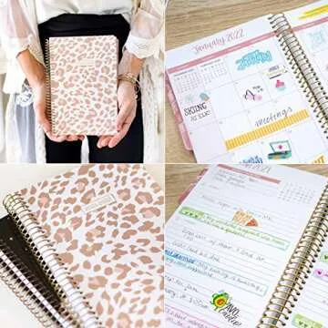 bloom daily planners 2021-2022 Academic Year Day Planner & Calendar (July 2021 - July 2022) - 6” x 8.25” - Weekly/Monthly Agenda Organizer with Stickers and Bookmark - Leopard
