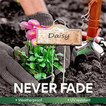Stylish 25 Pack Metal Plant Labels for Outdoor Use