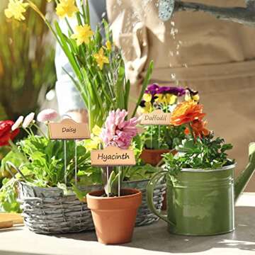 Stylish 25 Pack Metal Plant Labels for Outdoor Use