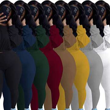 Mrskoala Two Piece Outfits for Women Sexy Sweatsuits Matching Tracksuit Set Cute Loungewear Casual Clubwear