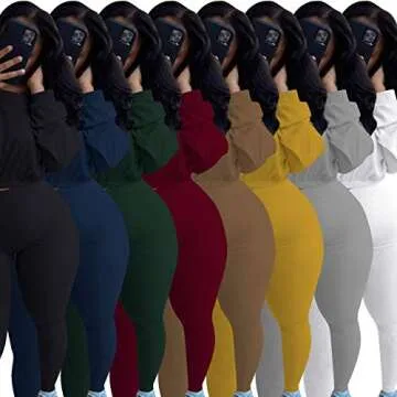 Mrskoala Two Piece Outfits for Women Sexy Sweatsuits Matching Tracksuit Set Cute Loungewear Casual Clubwear