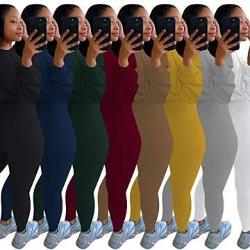 Mrskoala Two Piece Outfits for Women Sexy Sweatsuits Matching Tracksuit Set Cute Loungewear Casual Clubwear