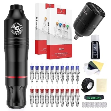Dragonhawk Atom Wireless Tattoo Pen Kit - Ultimate Starter for Artists