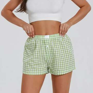 Stylish Y2K Plaid Boxer Shorts for Women | Cute Lounge Wear