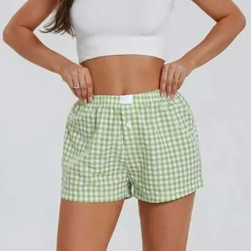 Stylish Y2K Plaid Boxer Shorts for Women | Cute Lounge Wear
