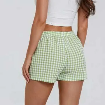 Stylish Y2K Plaid Boxer Shorts for Women | Cute Lounge Wear