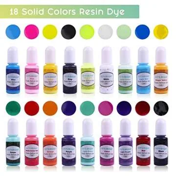 LET’S Resin 18 Colors Epoxy Pigment, Opaque Liquid Resin Colorant Each 0.35oz,Odorless Epoxy Resin...