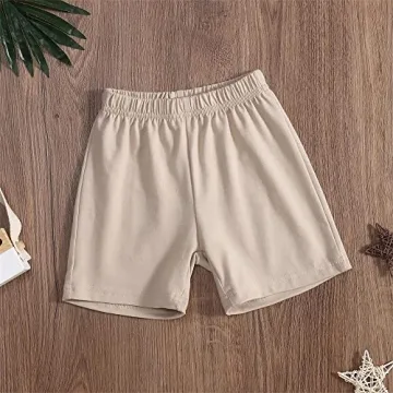 GLIGLITTR Toddler Infant Baby Boy Girl 4th of July Outfit Oversized Romper/USA Shorts Set American Flag Matching Clothes(B Khaki Short Set,4-5T)