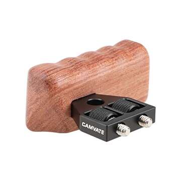 CAMVATE Left-Hand Wood Handle for DSLR Video Rigs