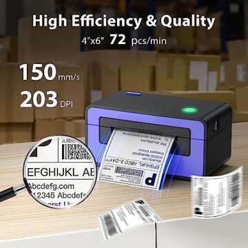 POLONO Shipping Label Printer, PL60 4x6 Label Printer for Shipping Packages, Direct Thermal Printer,...