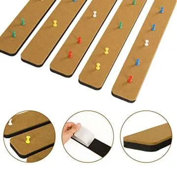Bulletin Board Cork Board Cork Boards for Walls Cork Board for Office Pin Board Bulletin Boards for Walls (Brown)