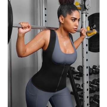 GAODI Women Waist Trainer Vest Slim Corset Workout Sweat Tank Top Zipper Compression Shirt Sauna Suit Body Shaper