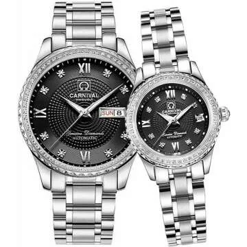 Luxury Diamond Couple Watch Set for Him & Her