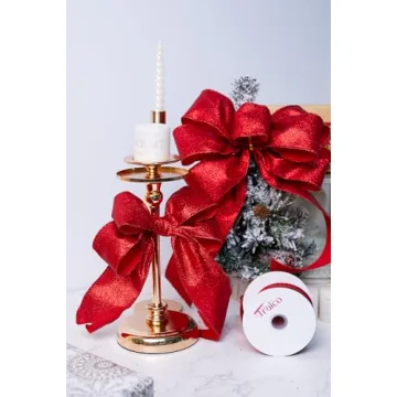 TRAICO Red Glitter Ribbon for Crafts & Gift Wrapping