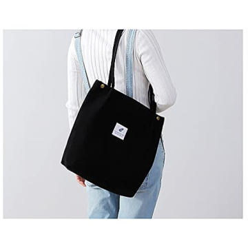 VOKUCAMP Corduroy Tote Bag for College Women Stylish Daily Use