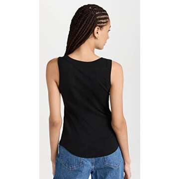 Madewell Women's Whisper Cotton Scoopneck Tank Top, True Black, XXL