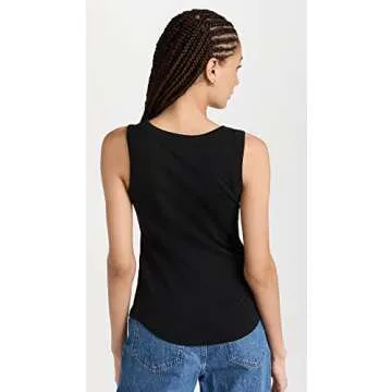 Madewell Women's Whisper Cotton Scoopneck Tank Top, True Black, XXL