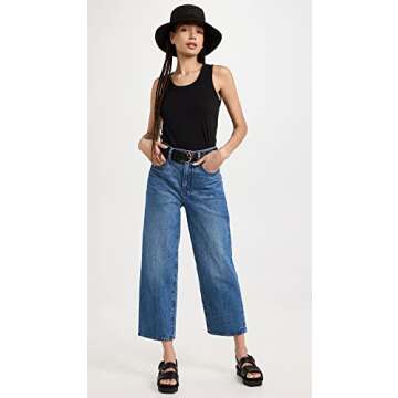 Madewell Women's Whisper Cotton Scoopneck Tank Top, True Black, XXL