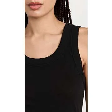 Madewell Women's Whisper Cotton Scoopneck Tank Top, True Black, XXL