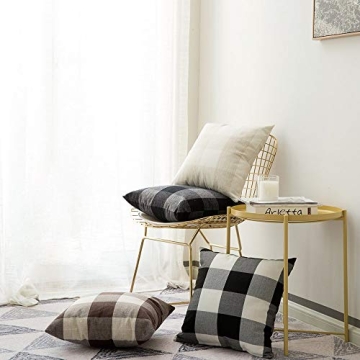 MIULEE Farmhouse Plaid Throw Pillow Covers for Fall and Holiday Decor