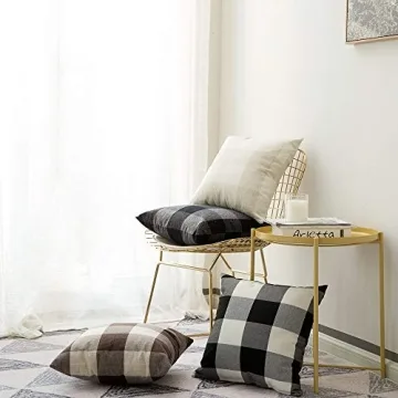 MIULEE Farmhouse Plaid Throw Pillow Covers for Fall and Holiday Decor