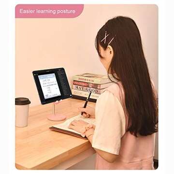 Cute Bunny Ear Phone Stand, Adjustable Metal Rabbit Phone Holder Rack for Phone Pad Tablet Laptop Desktop Accessories