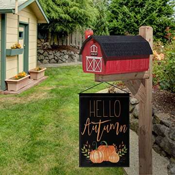AVOIN Hello Autumn Pumpkins Garden Flag Vertical Double Sided, Seasonal Fall Harvest Vintage Thanksgiving Rustic Yard Outdoor Decoration 12.5 x 18 Inch