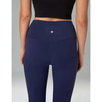 Colorfulkoala Women's Dreamlux High Waisted Workout Leggings 25" Inseam 7/8 Length Yoga Pants(S, Eclipse)