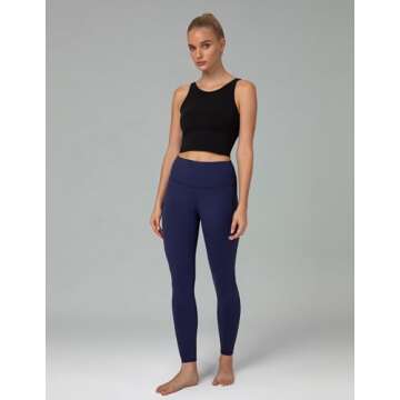 Colorfulkoala Women's Dreamlux High Waisted Workout Leggings 25" Inseam 7/8 Length Yoga Pants(S, Eclipse)