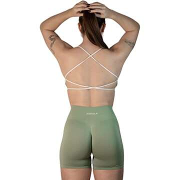 AUROLA Workout Sports Bras Women Athletic Removable Padded Backless Strappy Criss Cross Light Suppor...