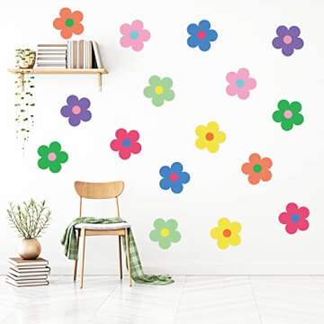 Vibrant Y2K Flower Wall Decals for Home Decor