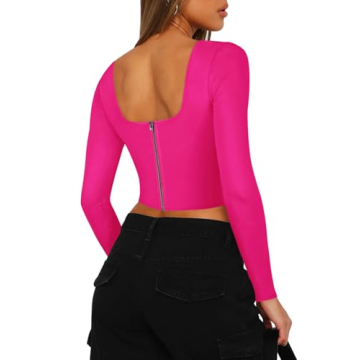 Trendy Long Sleeve Bustier Top for Parties and Outings