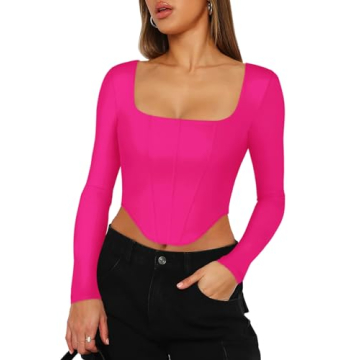 Trendy Long Sleeve Bustier Top for Parties and Outings