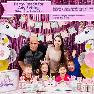 Partyville Unicorn Party Decorations Kit for 16 Guests