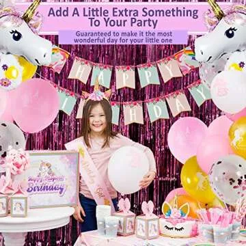 Partyville Unicorn Party Decorations Kit for 16 Guests