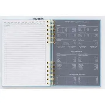 DesignWorks Ink Standard Issue No. 12 Blue Undated Planner Notebook Journal with Lined Pages, Elastic Pen Holder, and Durable Spiral Binding for Work, Writing, Journaling - 6" x 8.25", JS892-2050Z