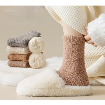 Kelabia Women Fuzzy Socks Cozy Thick Slipper Socks