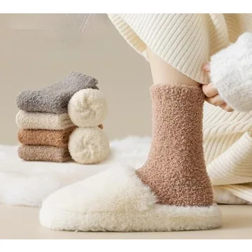 Kelabia Women Fuzzy Socks Cozy Thick Slipper Socks