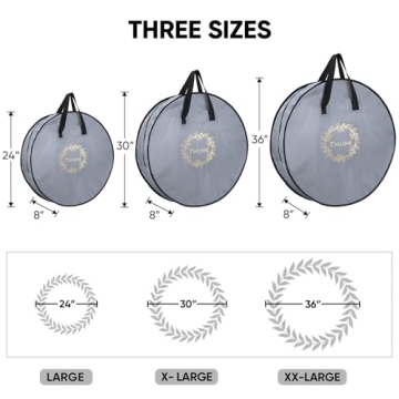 Wreath Storage Bag 2 Pack, Durable Christmas Storage