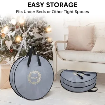 Wreath Storage Bag 2 Pack, Durable Christmas Storage